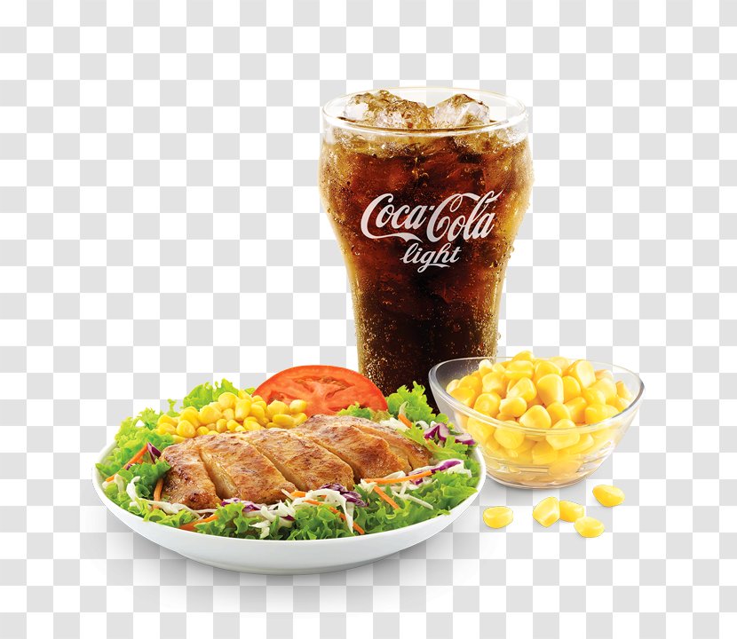 Chicken Salad Hamburger Fizzy Drinks Wrap Diet Coke - Junk Food Transparent PNG