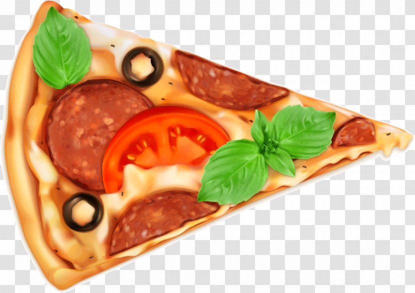 Pizza Hamburger Fast Food Salami - Dish - Vector Cartoon Illustration Transparent PNG