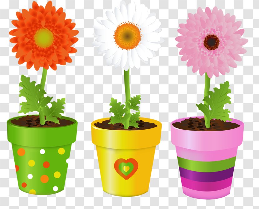 Flowerpot Vase Clip Art - Common Daisy Transparent PNG