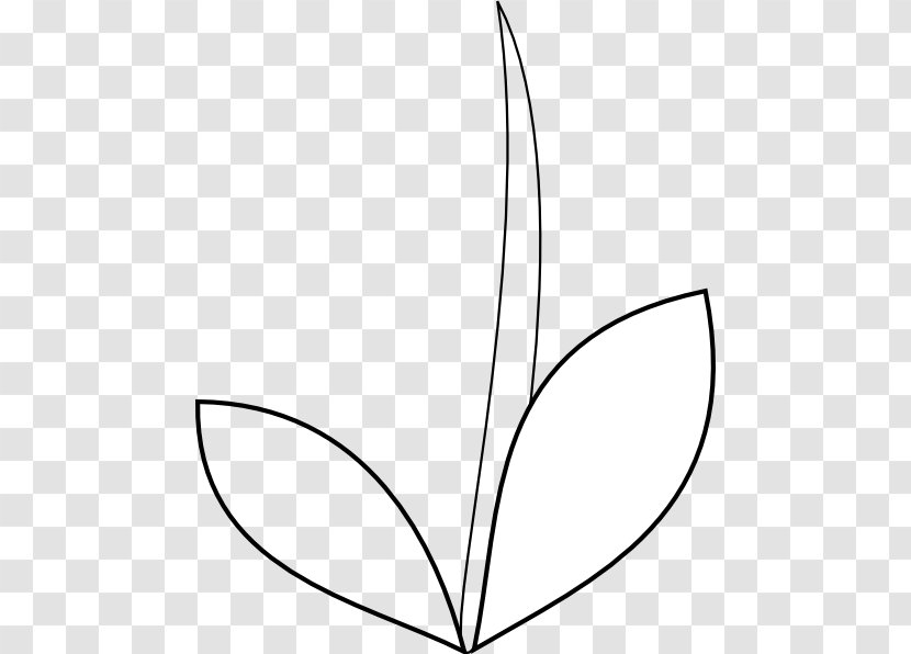 Line Art Point Angle Leaf Clip - White Transparent PNG