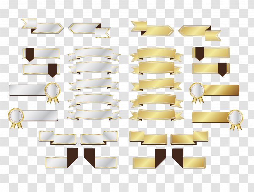 Ribbon Clip Art - Gold And Silver Transparent PNG