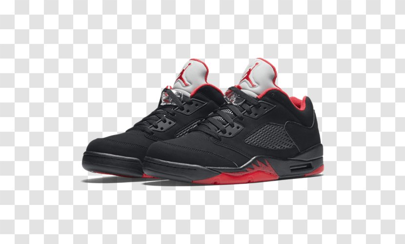 Nike Air Jordan 5 Retro Low Sports Shoes - Red Transparent PNG