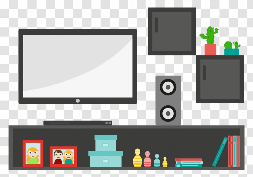 Living Room Television Clip Art - Cartoon - Suitable For Tv Backdrop Transparent PNG