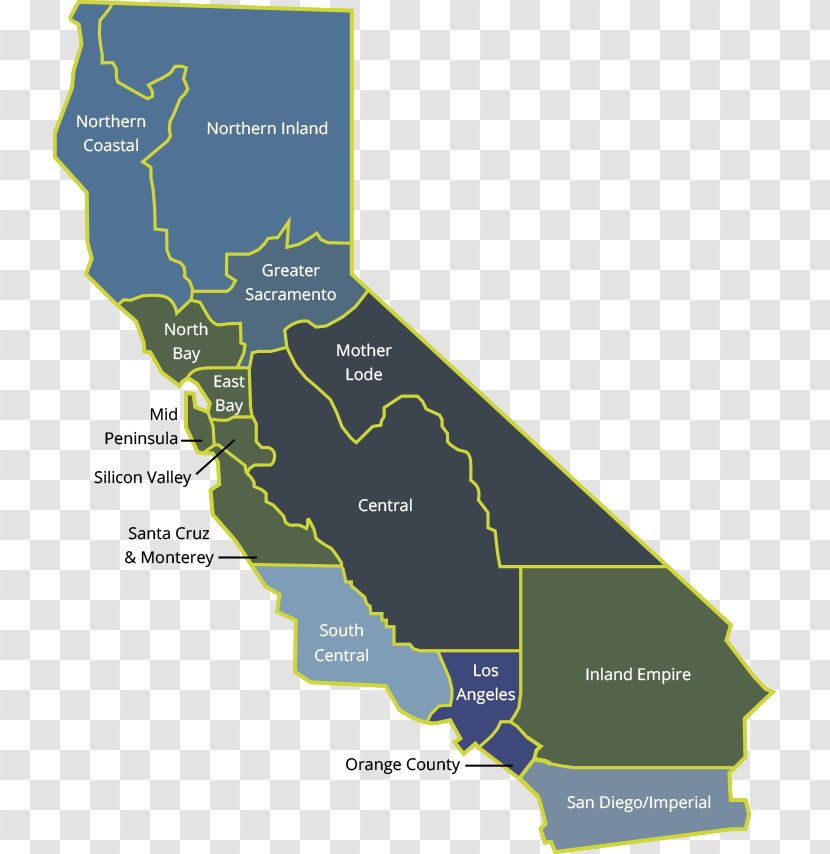 Map Geography Center Of Excellence Region Inland Empire - All Rights Reserved Transparent PNG
