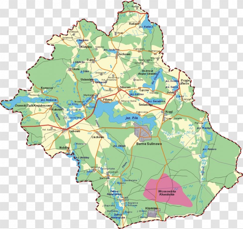Borne Sulinowo Łubowo, West Pomeranian Voivodeship Krągi Silnowo Map Transparent PNG
