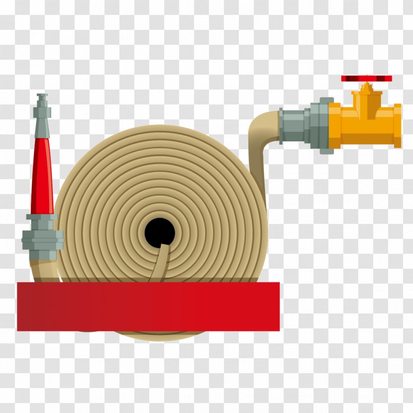 Cartoon Fire Hose - Firefighting Transparent PNG