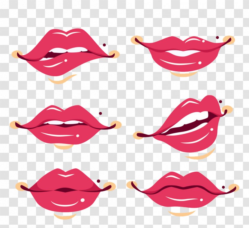 Lip Euclidean Vector Mouth - Big Red Lips Transparent PNG