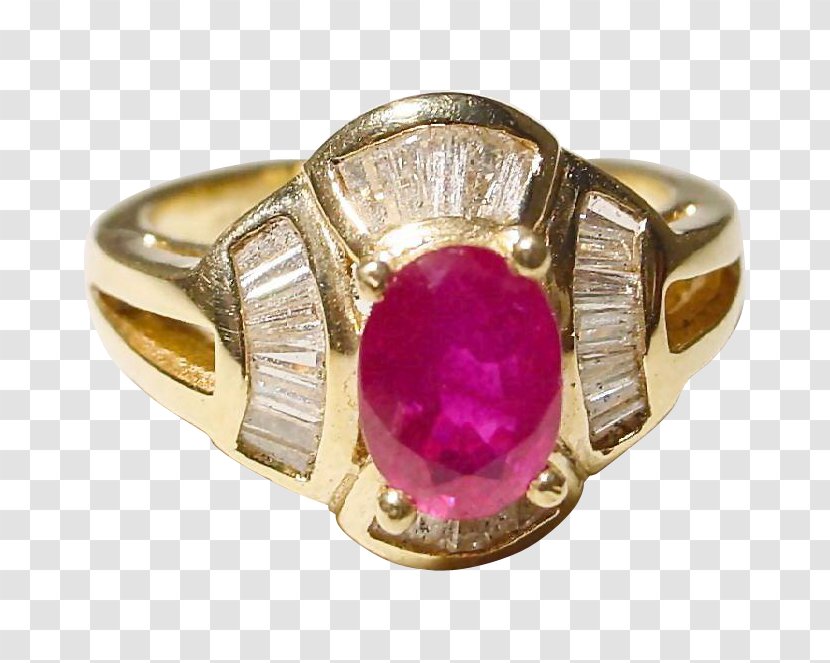 Ruby Engagement Ring Diamond Magenta Transparent PNG