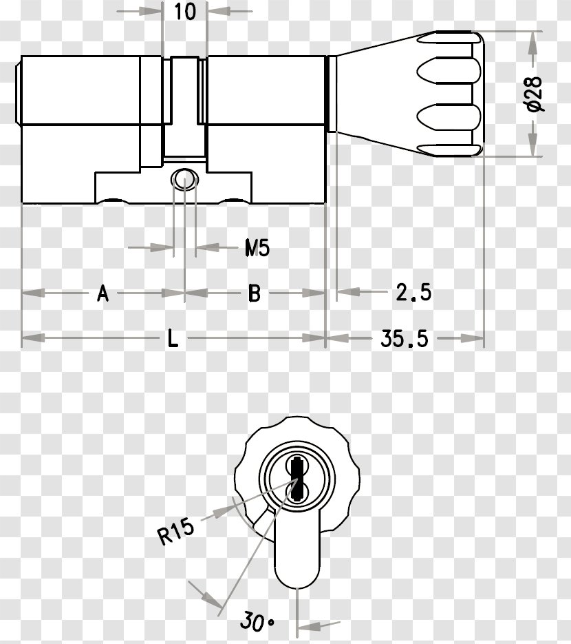 Technical Drawing Product Design Diagram - Black And White Transparent PNG