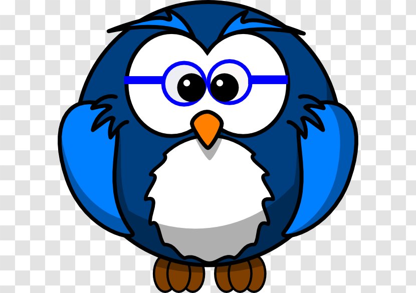 Owl Cartoon Royalty-free Clip Art - Blue Transparent PNG