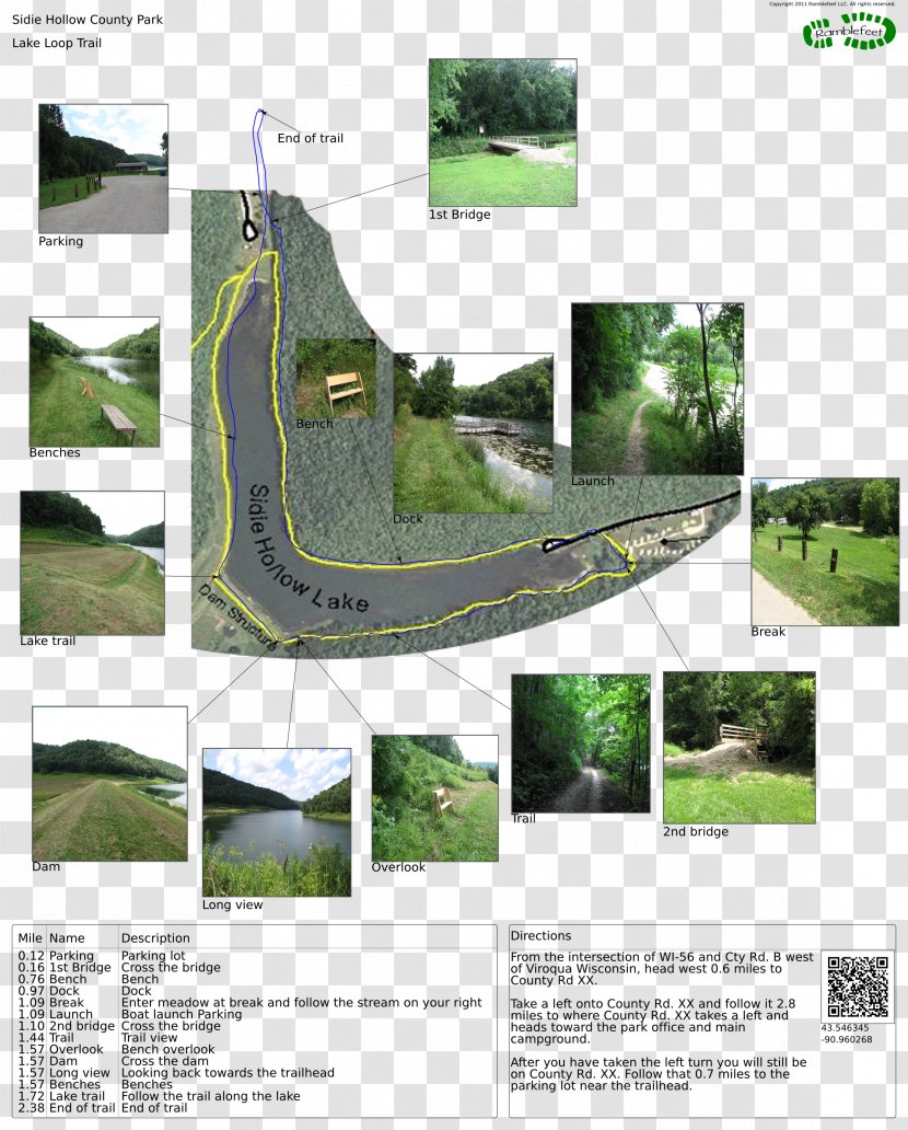 Viroqua Sidie Hollow Park Lake Trail Map - Urban Design - Marquee Transparent PNG