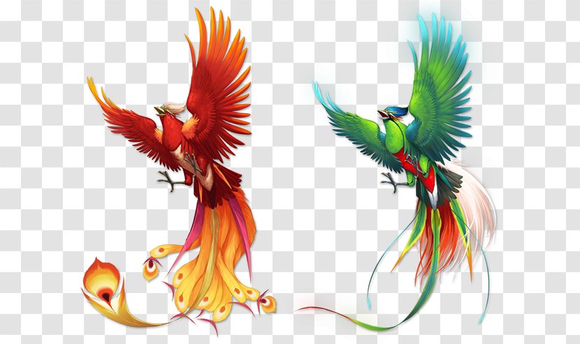 Bird Phoenix Fenghuang - Ink - Color Pattern Transparent PNG