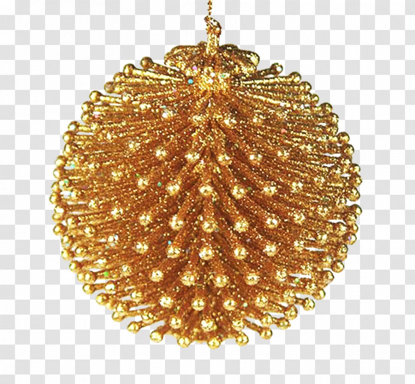 Christmas Ornament - Metal - Gold Glitter Transparent PNG