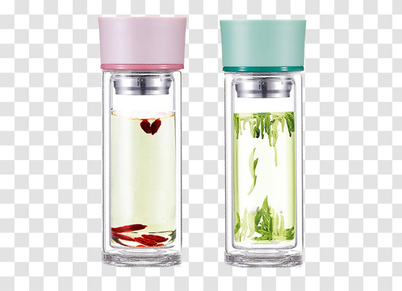 Glass Bottle Vacuum Flask Cup - Liquid - Pink And Green Lid Kettle Transparent PNG