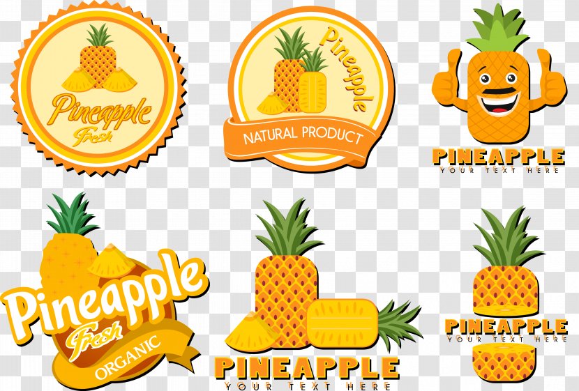 Pineapple Vegetarian Cuisine Shape Set Icon - Fruit Transparent PNG