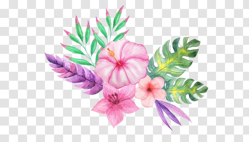 Clip Art Flower Bouquet Paper Drawing - Tropical Plants Watercolor Transparent PNG