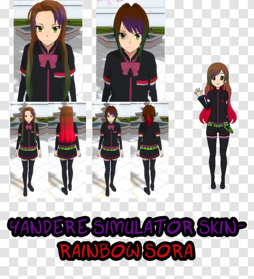 Yandere Simulator Character School Uniform Skin - Silhouette - Idea Sim Transparent PNG