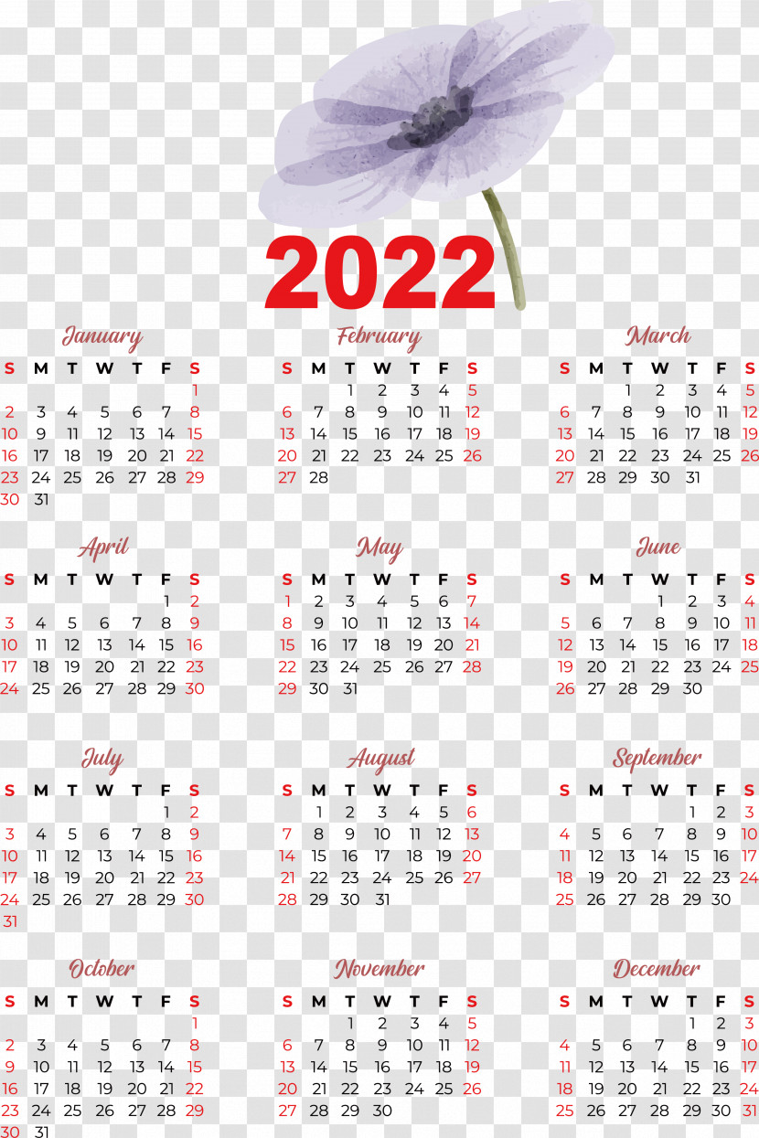 2022 Calendar 2021 Vector Month Transparent PNG