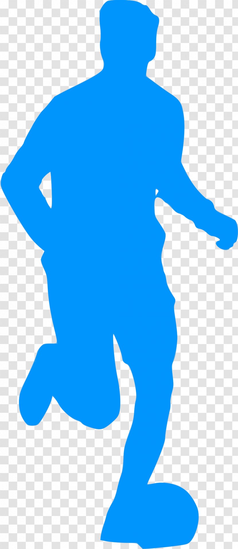 Silhouette Football Player Clip Art - Blue - Footballer Transparent PNG