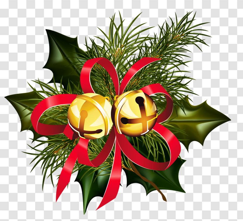 Christmas Ornament Card Holly Illustration - Bells Transparent PNG