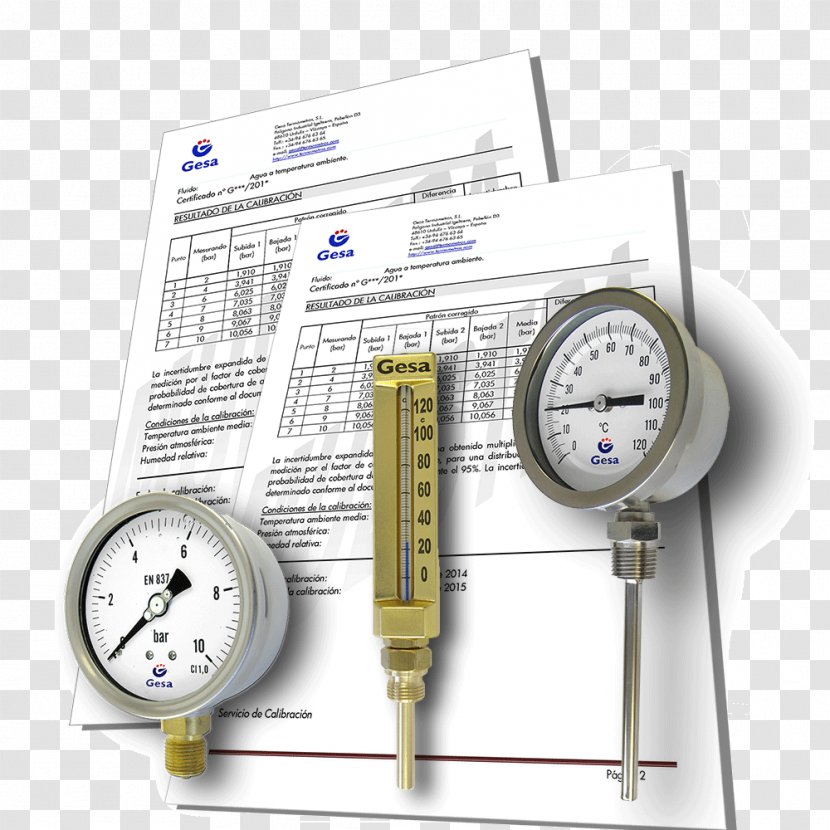 Gauge Calibration Thermometer Temperature Measuring Instrument - Standard Conditions For And Pressure - English Certificate Transparent PNG