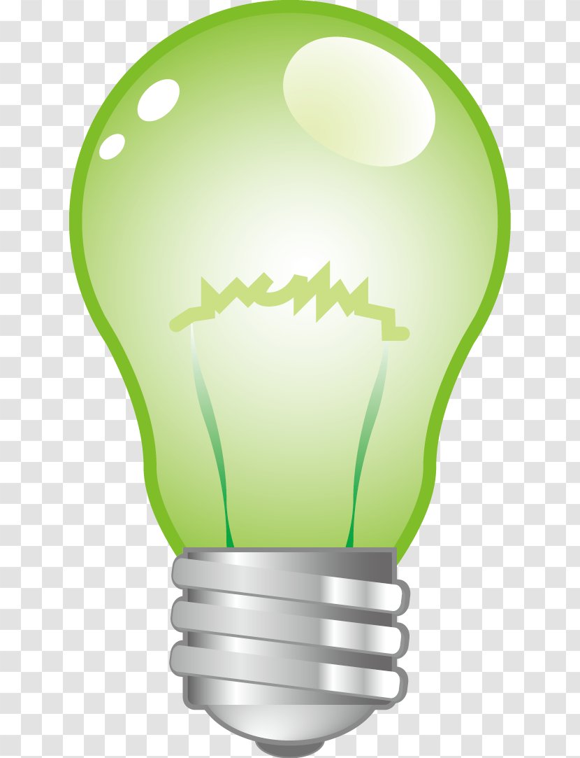 Incandescent Light Bulb Green Lamp - Blue Transparent PNG