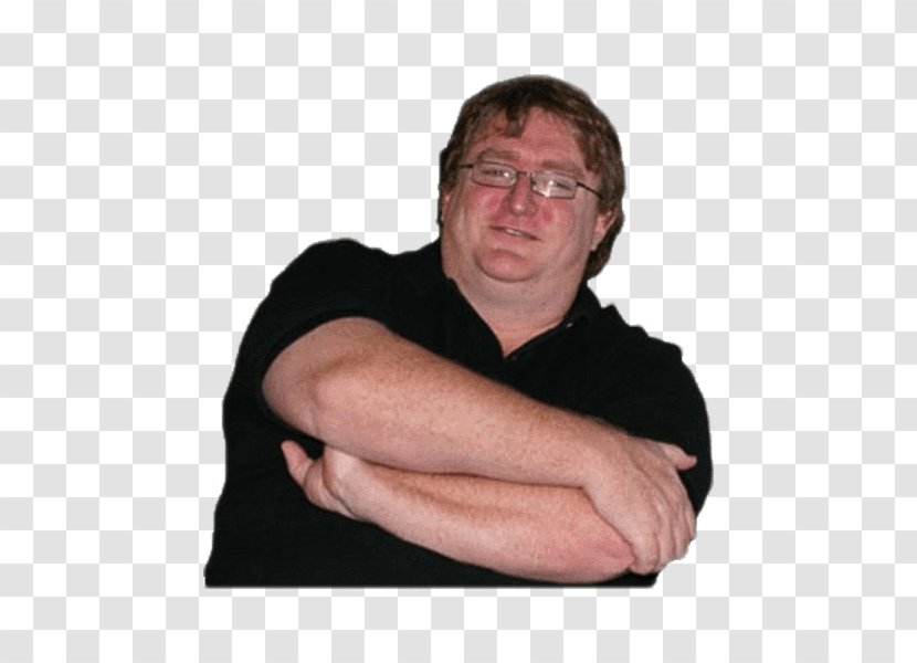 Gabe Newell Arms Steam Video Game - Silhouette - Because He Lives Transparent PNG