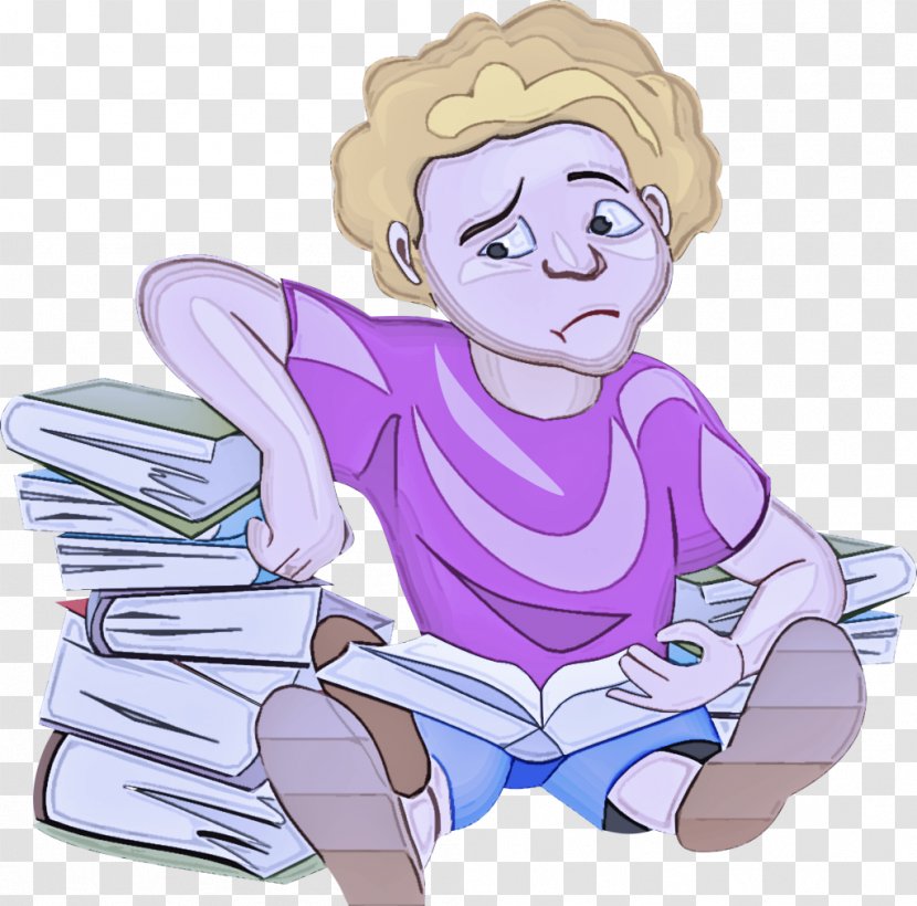Cartoon Reading Sitting Clip Art Child - Fictional Character Transparent PNG