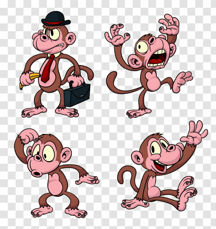 Ape The Evil Monkey Cartoon - Tree - Four Kinds Of Action Transparent PNG