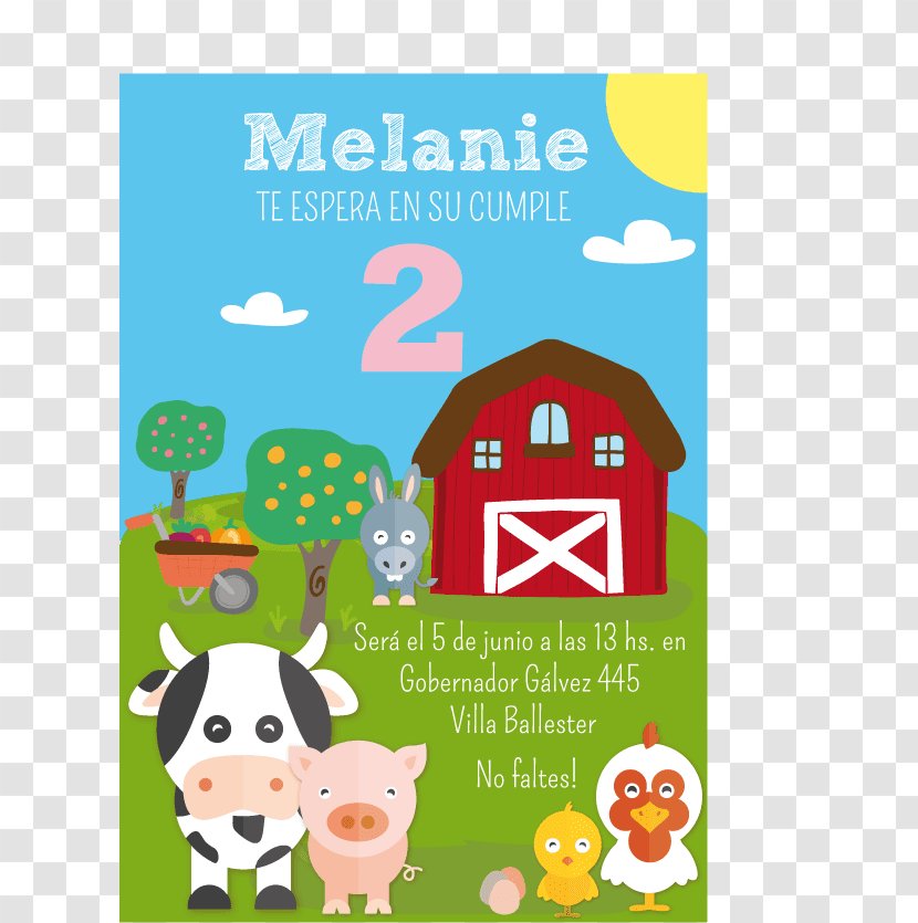 Birthday Convite Farm Children's Party - Printing Transparent PNG