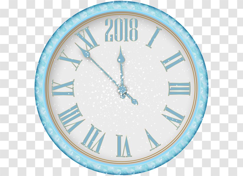 Clock Face Roman Numerals Wall Decal - Turquoise - New Year Transparent PNG