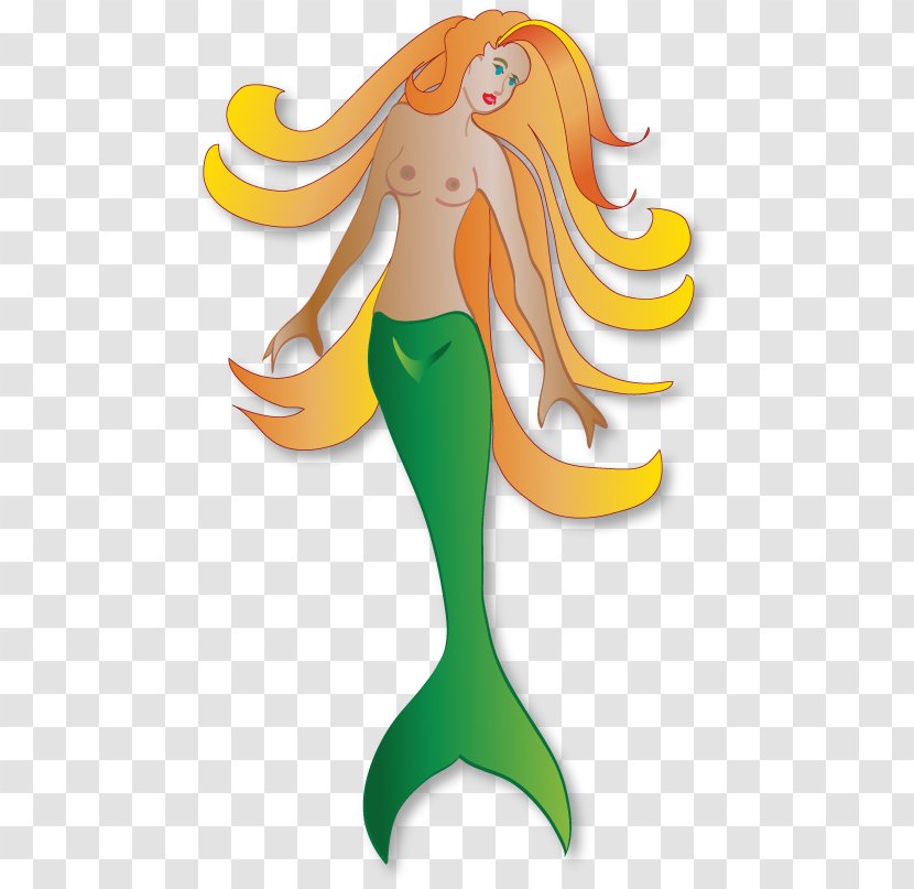 Mermaid Cartoon - Yellow Transparent PNG