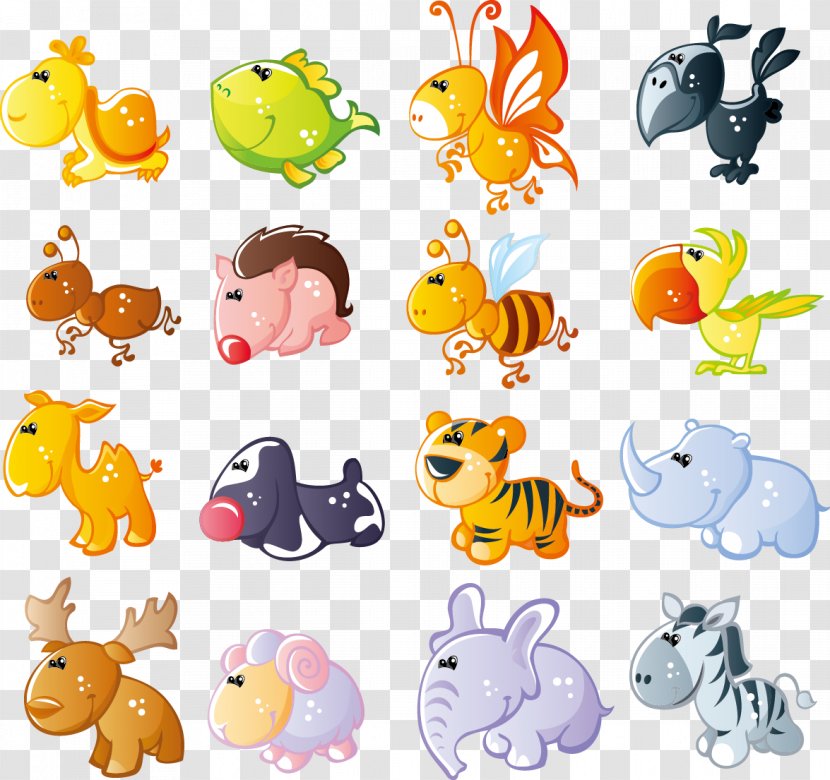 Cute Cartoon Animals Vector Material - Illustrator - Clip Art Transparent PNG