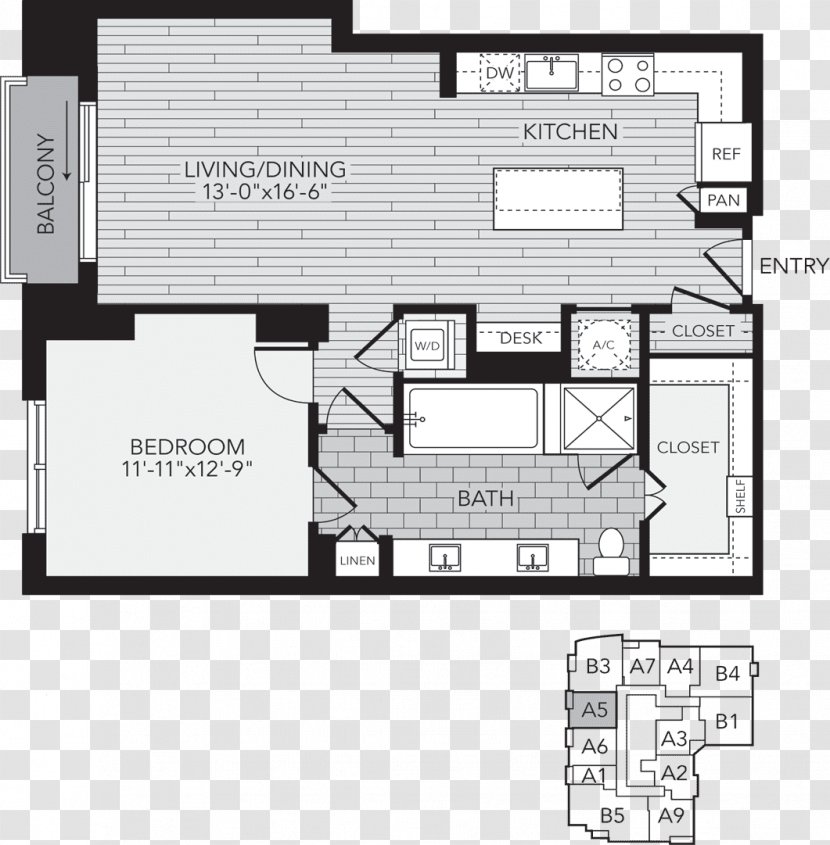 Floor Plan Aris Market Square Apartments House Renting - Media - Bed Transparent PNG