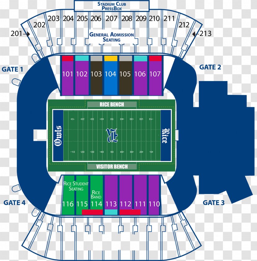 Rice Stadium Tudor Fieldhouse Owls Men's Basketball Football Rice-Eccles - Riceeccles Transparent PNG