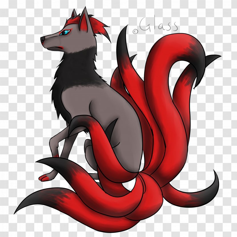 Dragon Canidae Dog Cartoon - Supernatural Creature - Nine Tails Transparent PNG