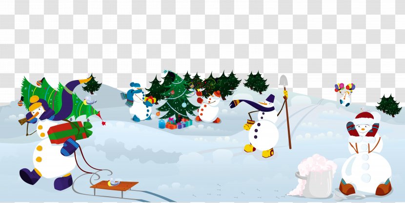 Snowman Winter Illustration - Snowflake - Creative Transparent PNG