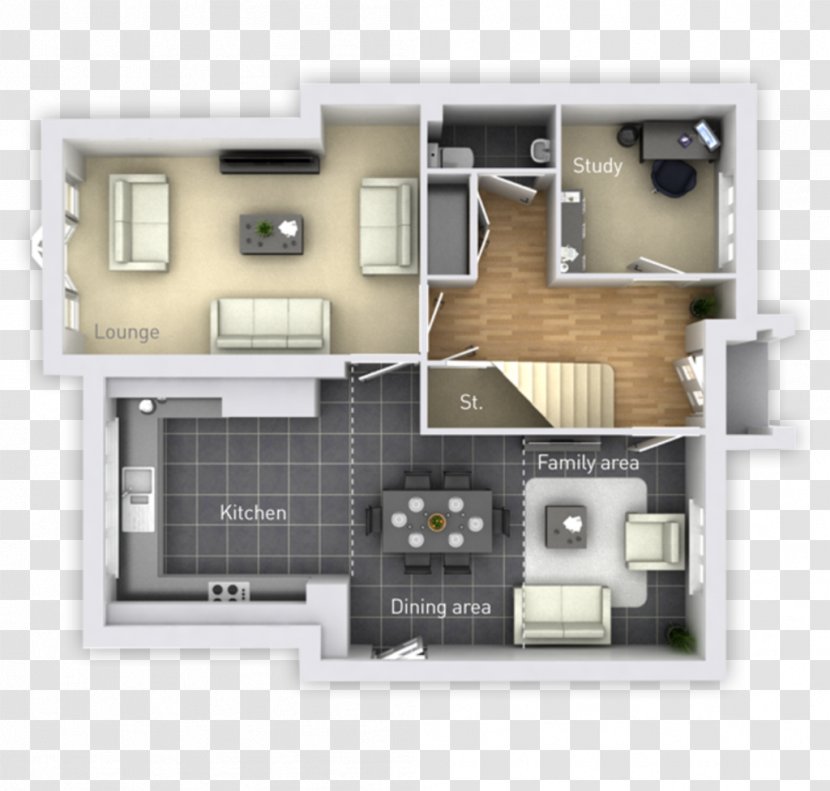 Floor Plan House Open Home Family Room Transparent PNG