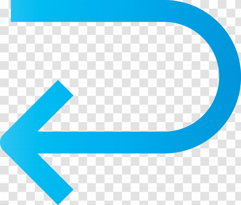 Gradient Blue U-shaped Left Arrow Transparent PNG