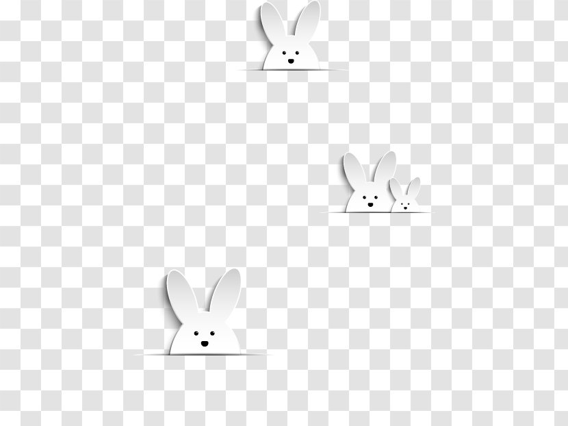Paper Rabbit Hare Rat Cat - Black And White - Cute Cartoon Bunny Transparent PNG
