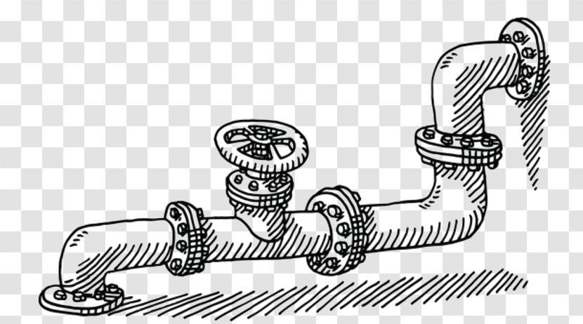Drawing Water Pipe Valve - Piping Transparent PNG