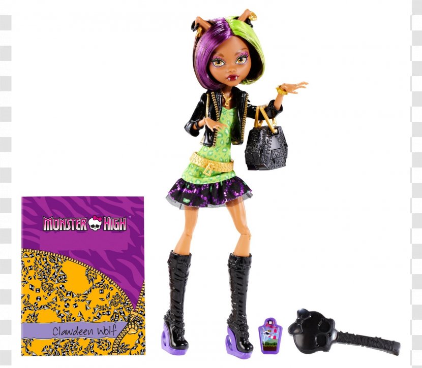 Monster High Clawdeen Wolf Doll Fashion - Purple Transparent PNG