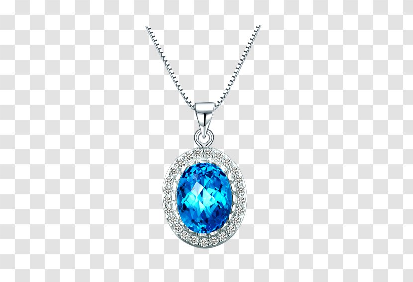 Locket Sterling Silver Pendant Sapphire - Oval Transparent PNG