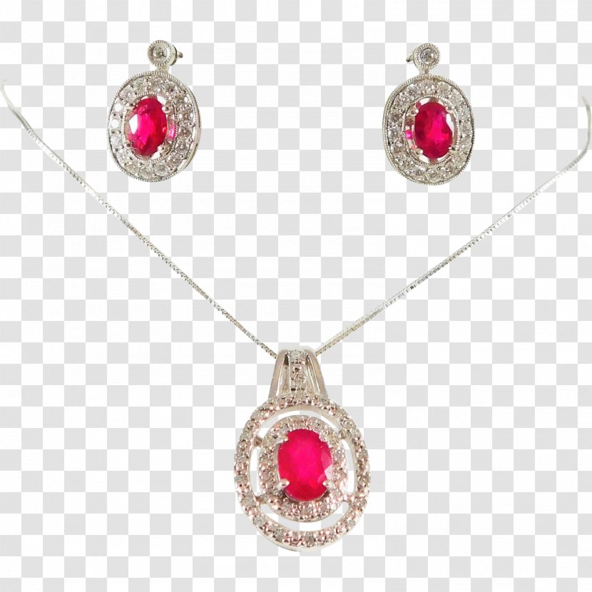 Ruby Earring Necklace Locket Jewellery - Jewelry Making Transparent PNG