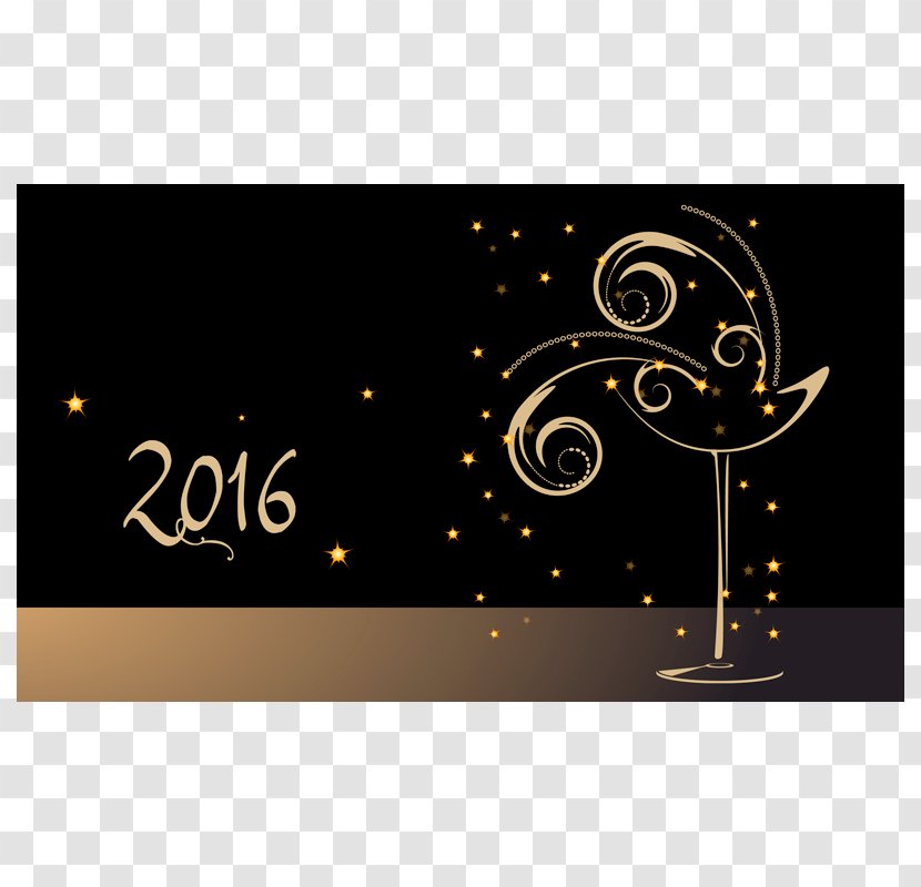 Champagne Glass Paper New Year Fototapet - Rectangle Transparent PNG