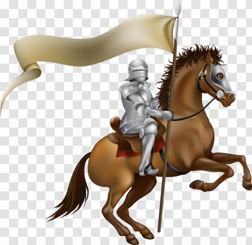 Middle Ages Knight Royalty-free Illustration - Horse Supplies - Vector On Horseback Transparent PNG