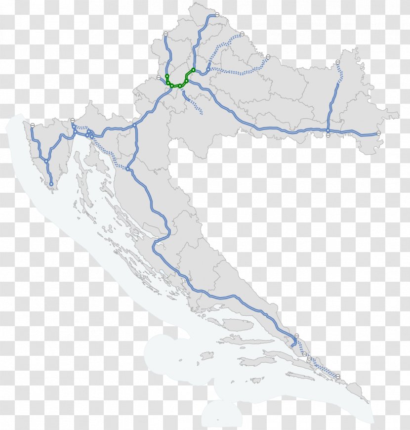 A10 A2 Zagreb Bypass A4 - Map - Road Transparent PNG