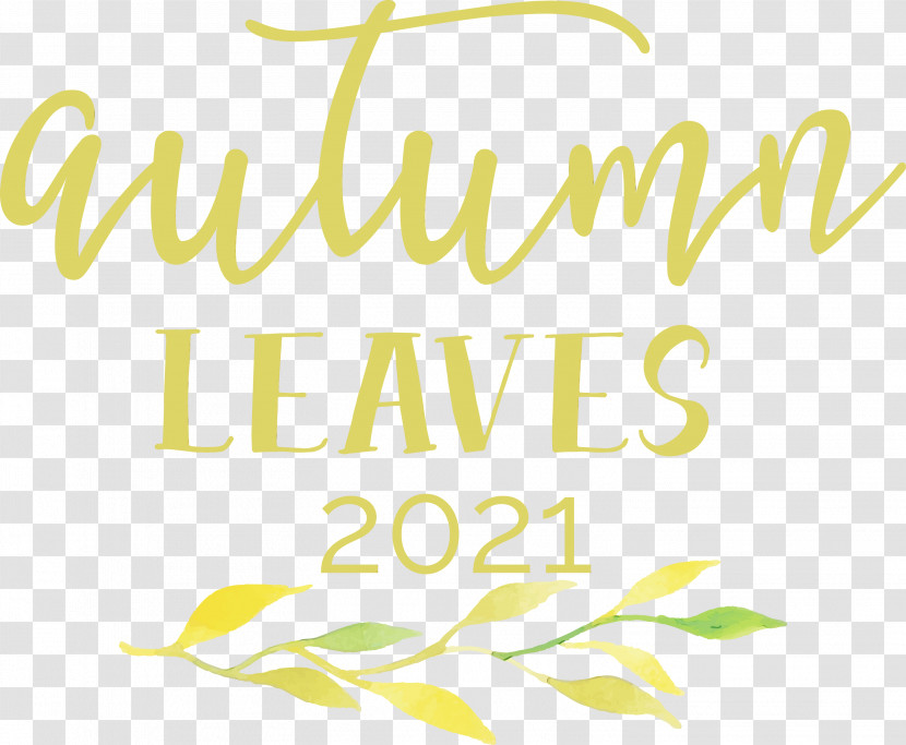 Calligraphy Font Logo Leaf Yellow Transparent PNG