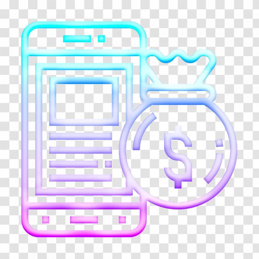 Digital Banking Icon Mobile Payment Icon Money Bag Icon Transparent PNG