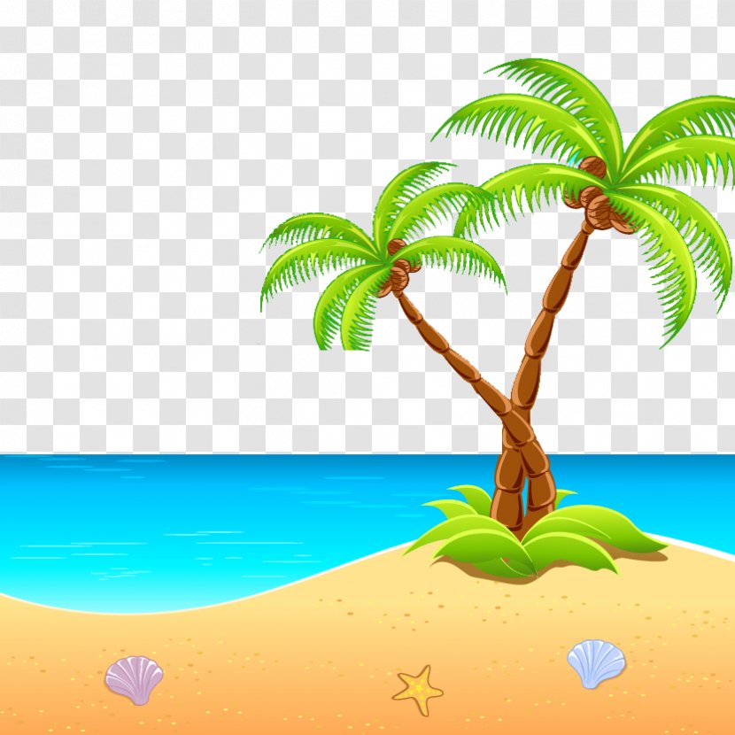 Island Clip Art - Arecales - Seaside Palm Leaves Picture Material Transparent PNG